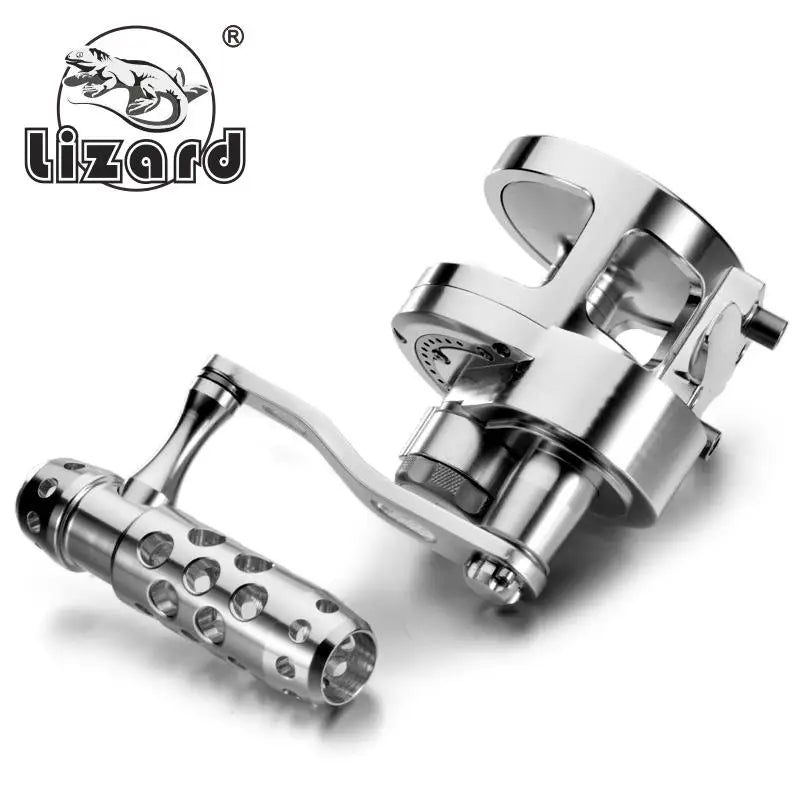 Lizard Fishing CNC aluminium body Jigging Reel 26kg Drage power Deep spool Sea Saltwater Trolling Fishing Reel Trolling Reel