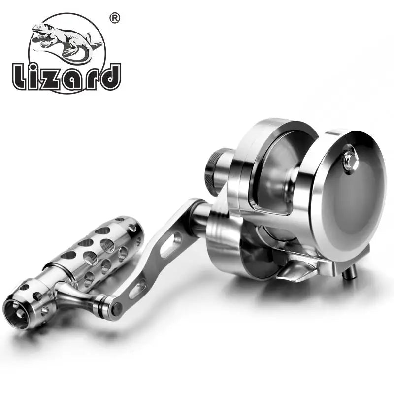 Lizard Fishing CNC aluminium body Jigging Reel 26kg Drage power Deep spool Sea Saltwater Trolling Fishing Reel Trolling Reel