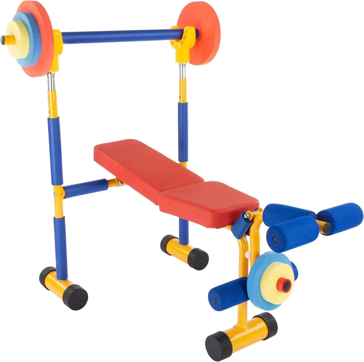 Children's Fitness Set: Adjustable Weight Bench, Barbell, and Foam Weights for Safe Play