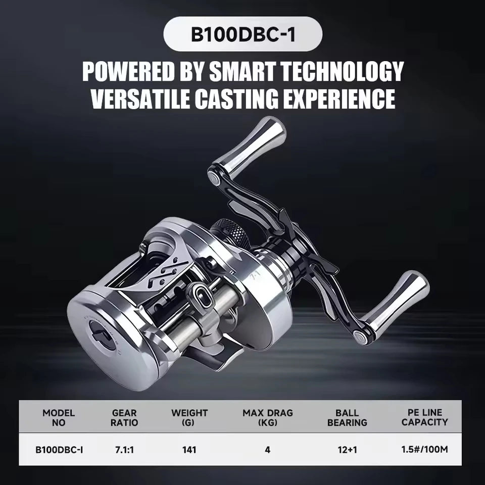 Loongze Airlite BFS Baitcasting Reel All Metal Electromagnetic Brake Bait Finesse Fishing B50/100/200DBC-I Lightweight Bass