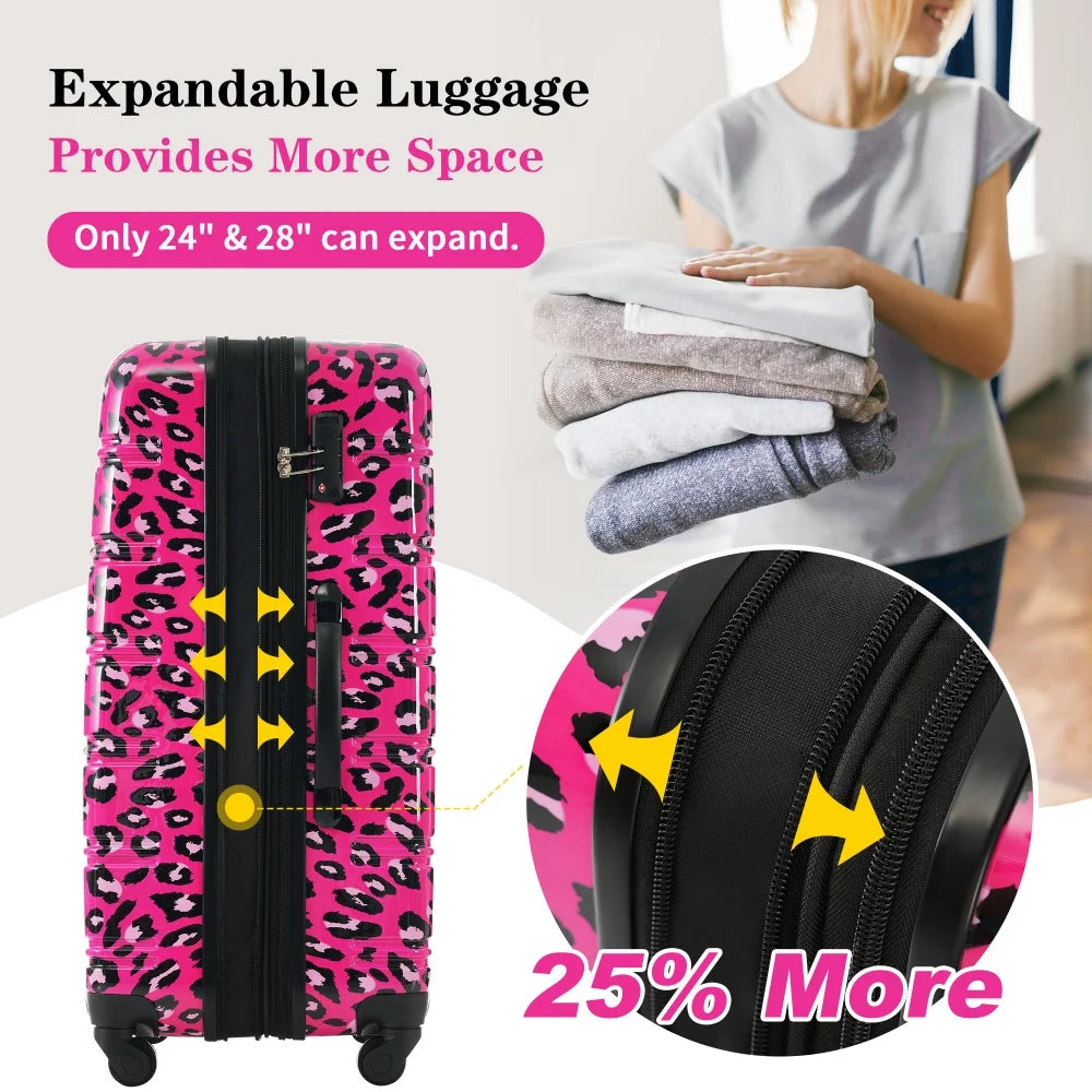 Hardshell Luggage Sets 3 Piece Suitcase with TSA Lock Spinner Wheels 20/24/28 Inch Hard Shell Travel Suitcases Rolling Luggage