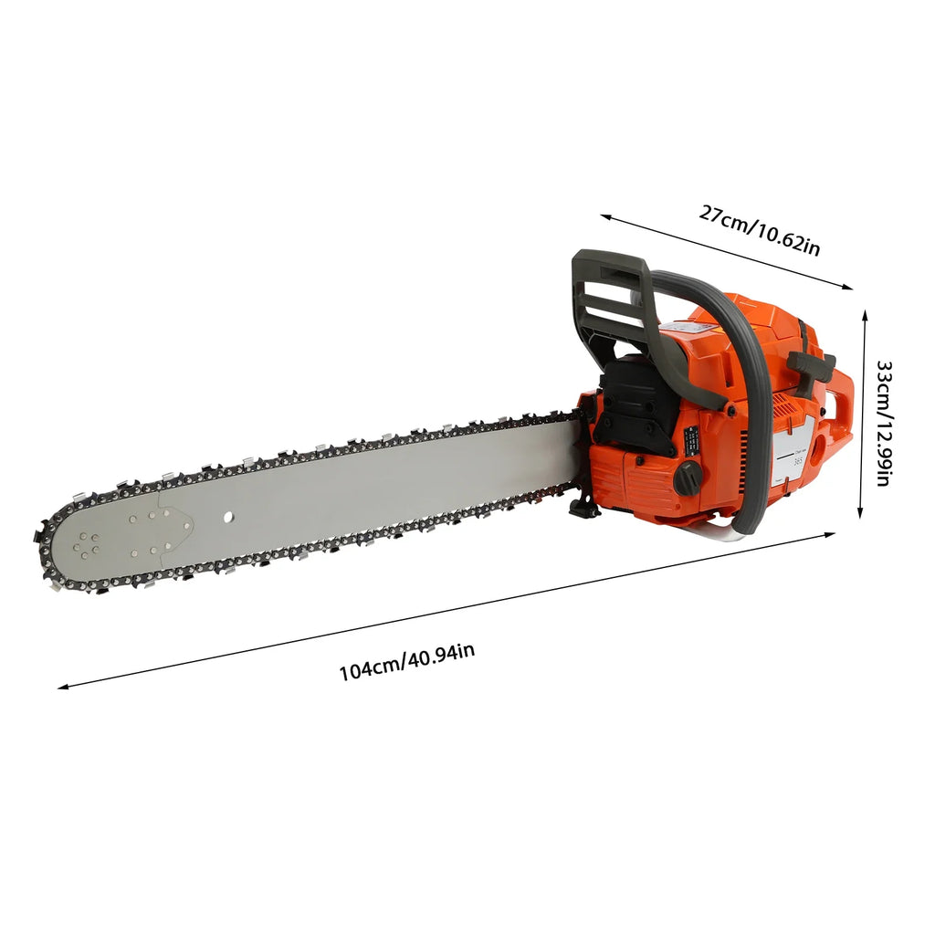 3.4KW/3.9KW Gasoline Power Chain Saws 24 inch Guide Bar 2 Cycle Gas Chainsaw Farm Garden Cutting Wood Crankcase Hand Pull Start