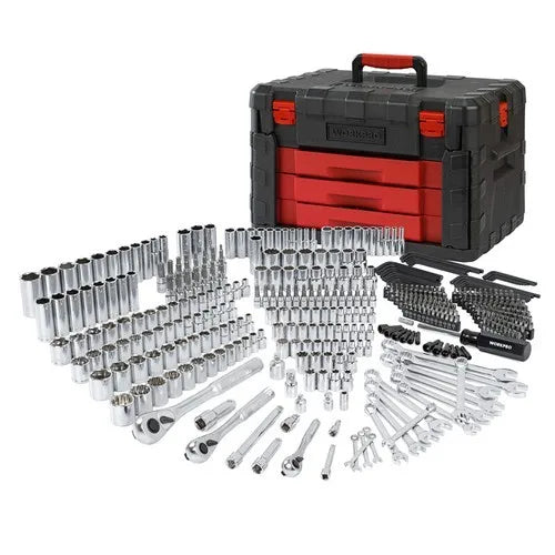 450-Piece Mechanics Tool Tool Set Metric Imperial Socket Wrenches 1/2" 1/4" 3/8"