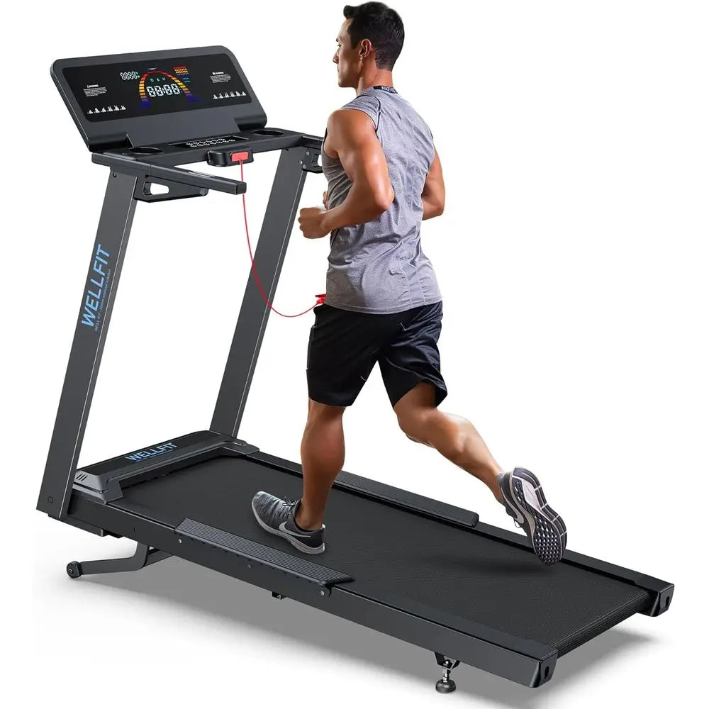 Heavy-Duty 15% Incline Treadmill with Pulse, 4.5HP, 10MPH, 500lbs Capacity, 20x55 Area, Bluetooth & LED Display
