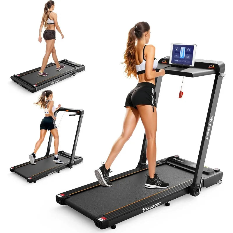Treadmill with Incline, 3 in 1 Under Desk Treadmill Walking Pad with Removable Desk Workstation 3.5HP