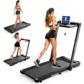 Treadmill with Incline, 3 in 1 Under Desk Treadmill Walking Pad with Removable Desk Workstation 3.5HP