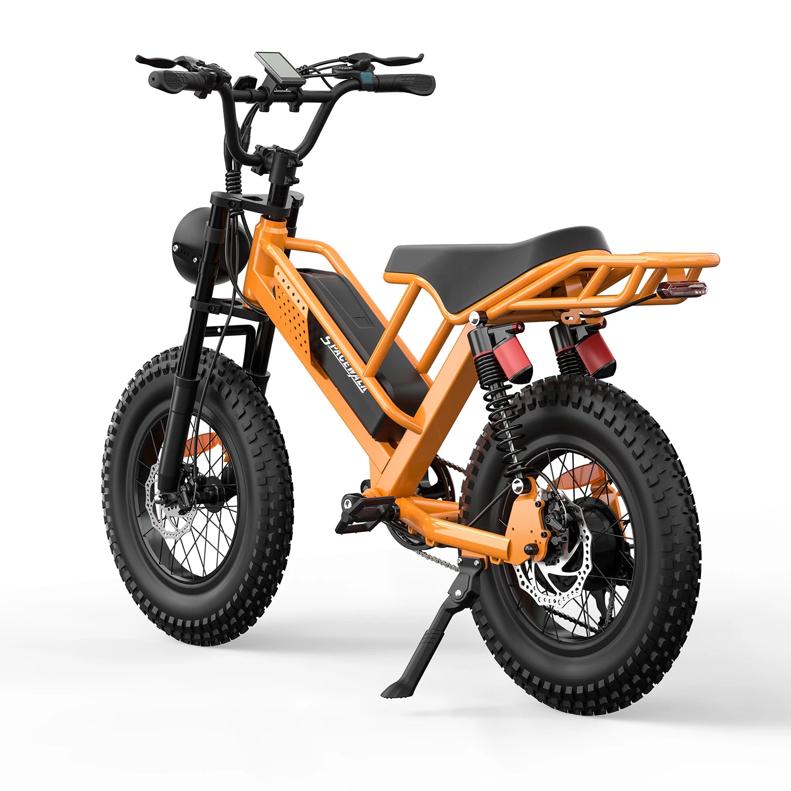 Spacewalk Mountain Electric Bike , 20" Fat Tire Ebike, Wider Seat 750W Peak Motor, Removable Battery, 4X Suspension Ebike