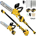 8 Inch and 10 Inch Electric Pole Saws for Tree Trimming and Outdoor Maintenance Cordless Battery Powered 4-IN-1 Chainsaw with A