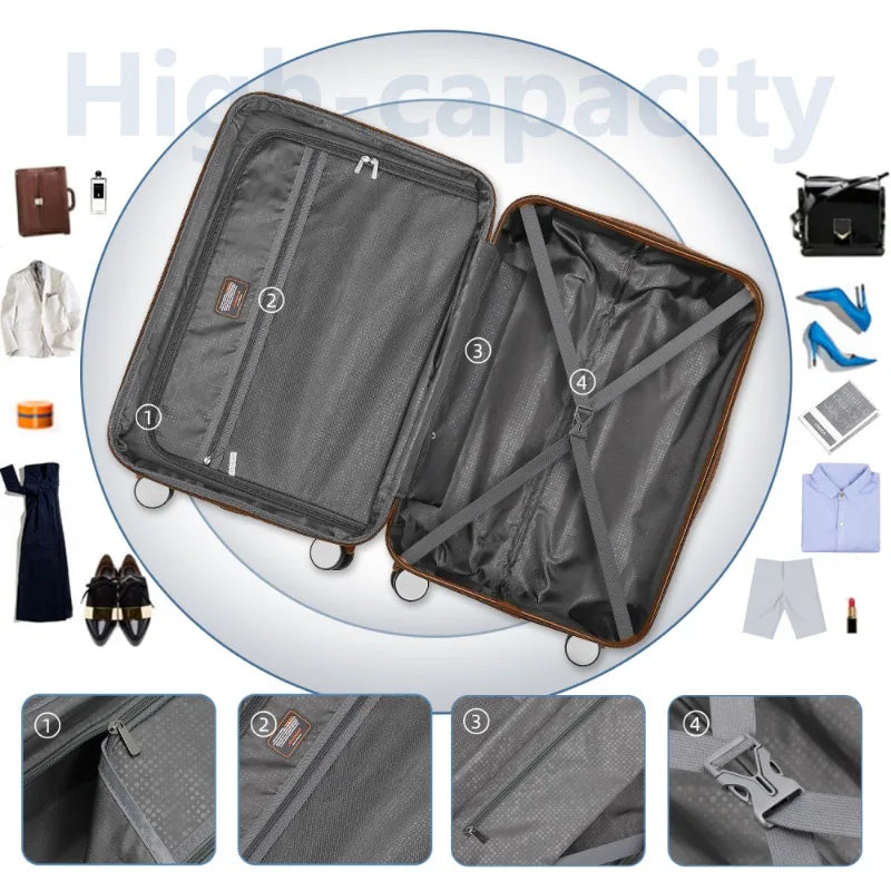 Black Hard Shell Luggage Set 5 Piece with Spinner Wheels Travel Suitcase Duffel Bag for Men Women