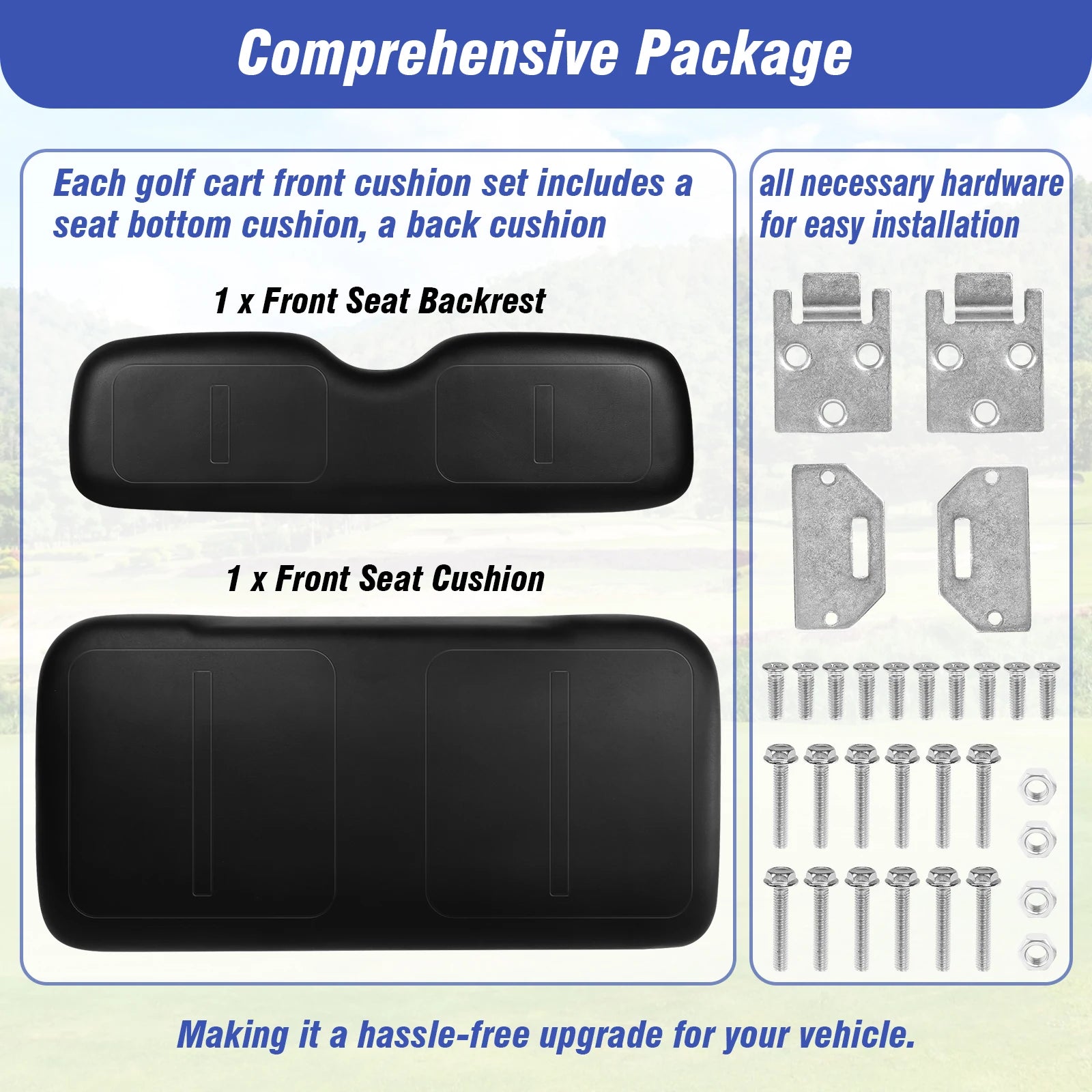 Golf Cart Front Seat Bottom & Backrest Assembly Front Seat Soft Comfortable Cushion Replacement for EZGO Medalist TXT 94-13