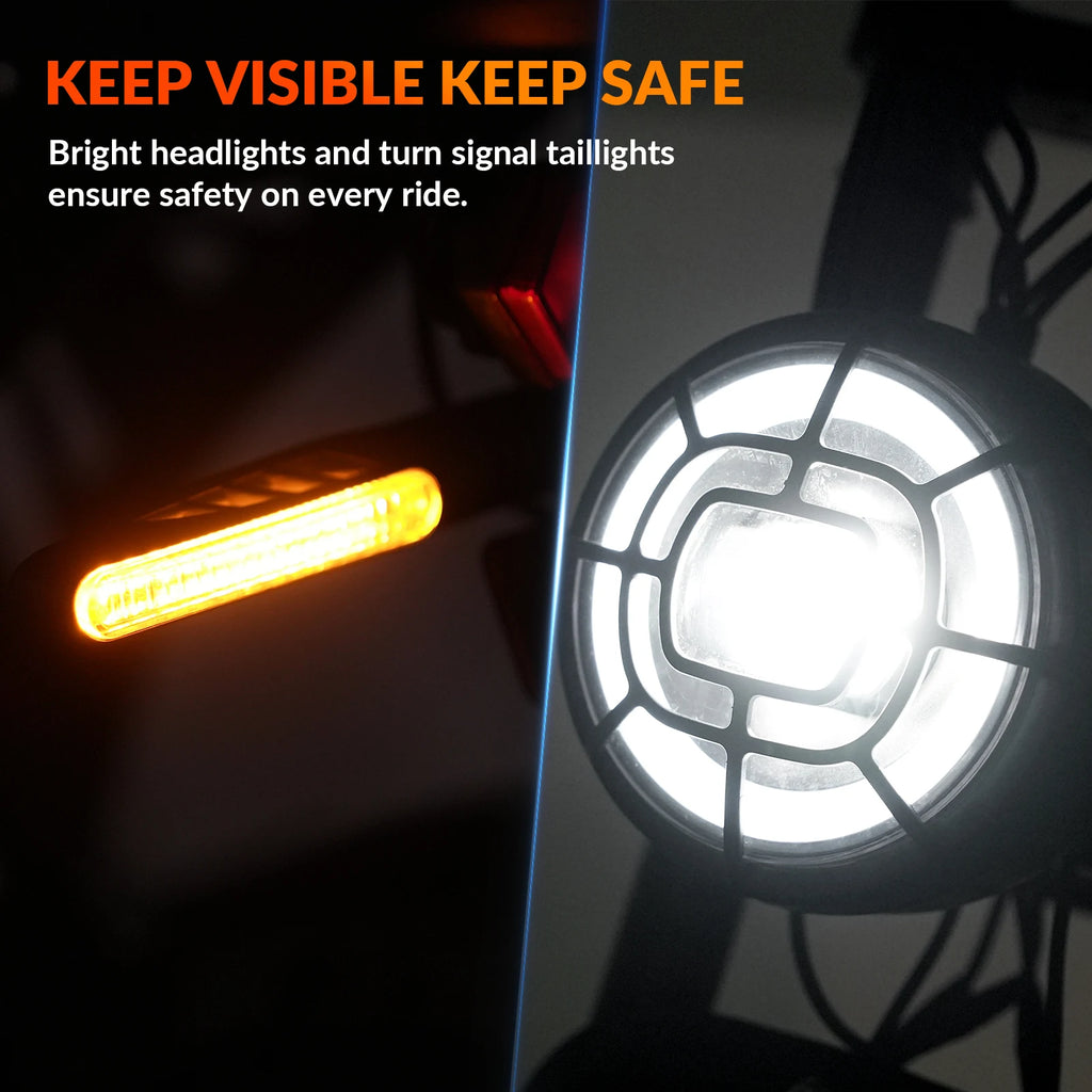 5TH WHEEL Knight Electric Bike for Adults, 1500W Peak Motor, Up to 28MPH, 55-Mile Range, 20” Fat Tire E-Bike, Full Suspension, D