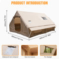 Inflatable Camping Tents with Mesh Windows & Pump 4 Season Big House 130 Square Feets with Stove Jack for Outdoor Hiking Camping