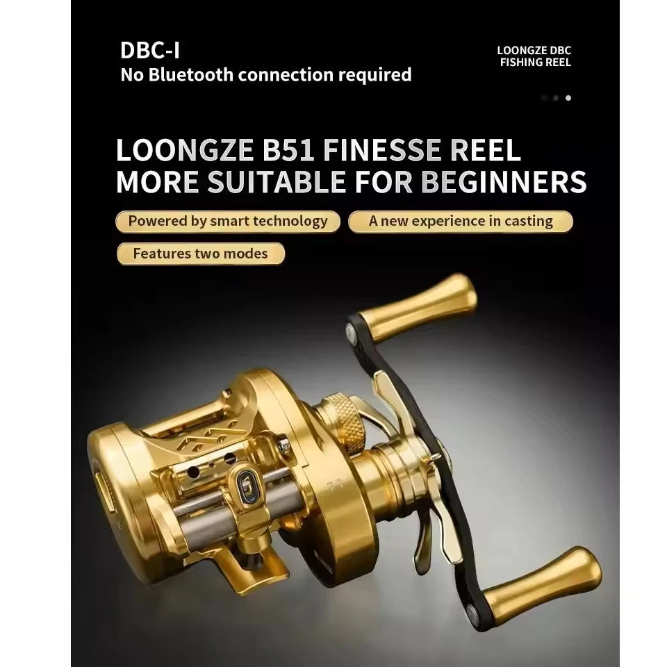 Loongze Airlite BFS Baitcasting Reel All Metal Electromagnetic Brake Bait Finesse Fishing B50/100/200DBC-I Lightweight Bass
