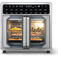 Kitchen Elite 16 Quart French Door Air Fryer Oven Family Size Countertop Convection Cooker with LED Display Stainless Steel Ide