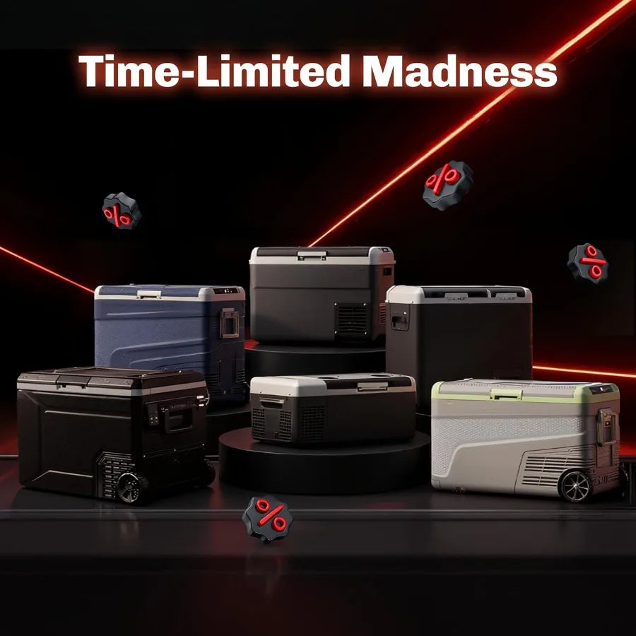 12 Volt Refrigerator Electric Cooler - 32Quart 30L Refrigerator Compressor 12/24V DC 100-240V AC 12V Fridge Usable Battery for