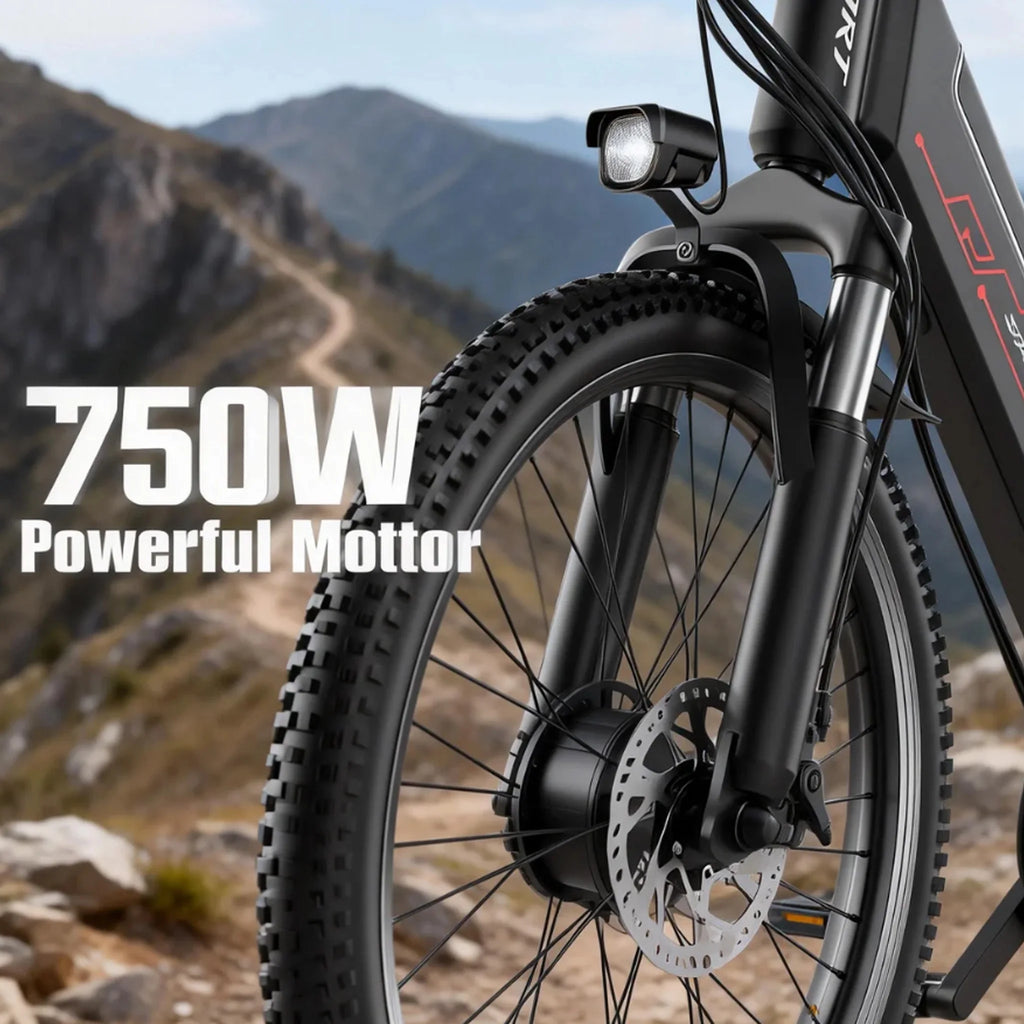 750W Adult Electric Bike, 48V10.4AH Electric Mountain Bike, 7-speed Variable Speed E Bike, 28MPH All-terrain Electric Bike
