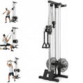 Wall Mount Cable Station, 18 Position Height Adjustable LAT Pulldown Machine with Dual Pulley System, Cable Crossover Machine