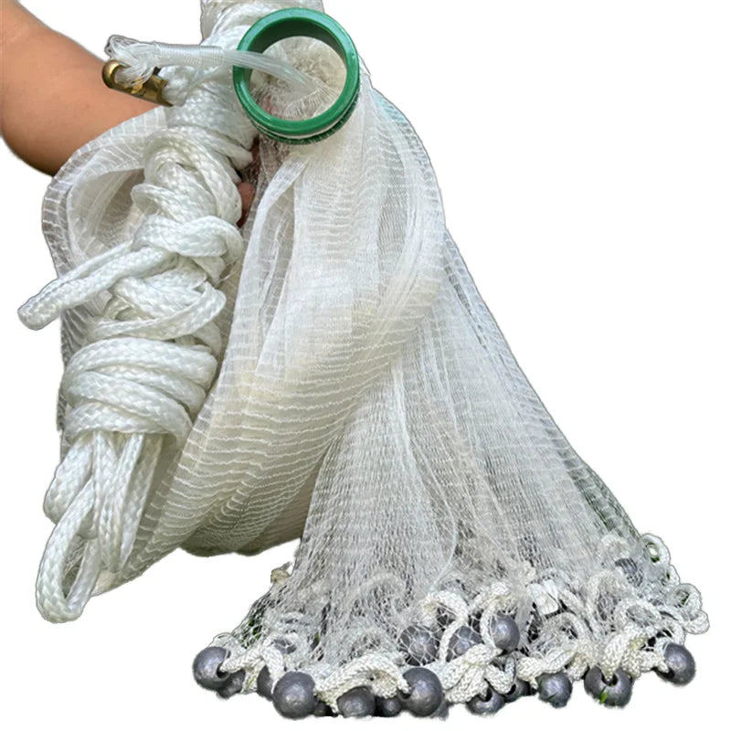 Heavy Duty 3/16 "Mesh Nylon Par Monofilament Cast Net Double Knot Bait Hand Throwing Fishing Cast Net Fishing