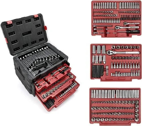 450-Piece Mechanics Tool Tool Set Metric Imperial Socket Wrenches 1/2" 1/4" 3/8"