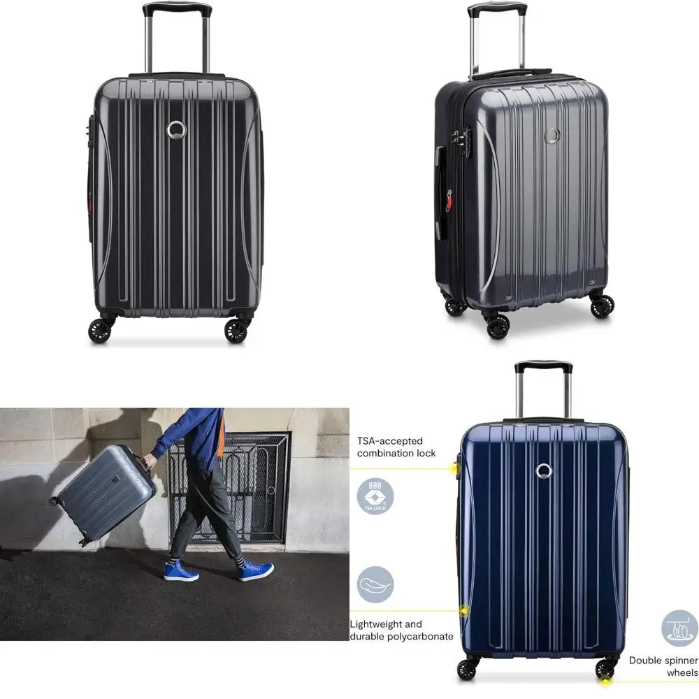 Carry-On 21 Inch Expandable Spinner Luggage with Titanium Hardside, Aero Design for Paris Travel