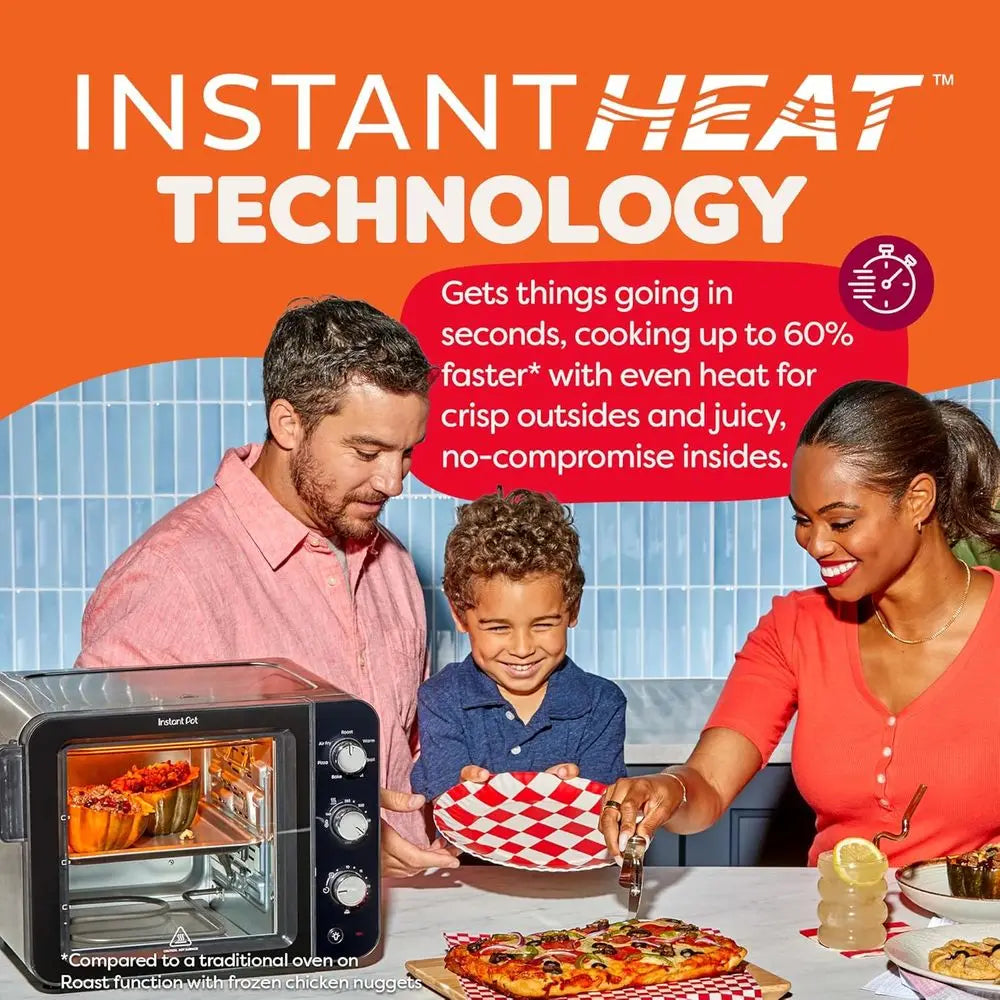 4-Slice Air Fryer Toaster Oven with Heat Technology, 7-in-1, Air Fry, Bake, Toast, Roast, Broil, Warm, Make Pizza
