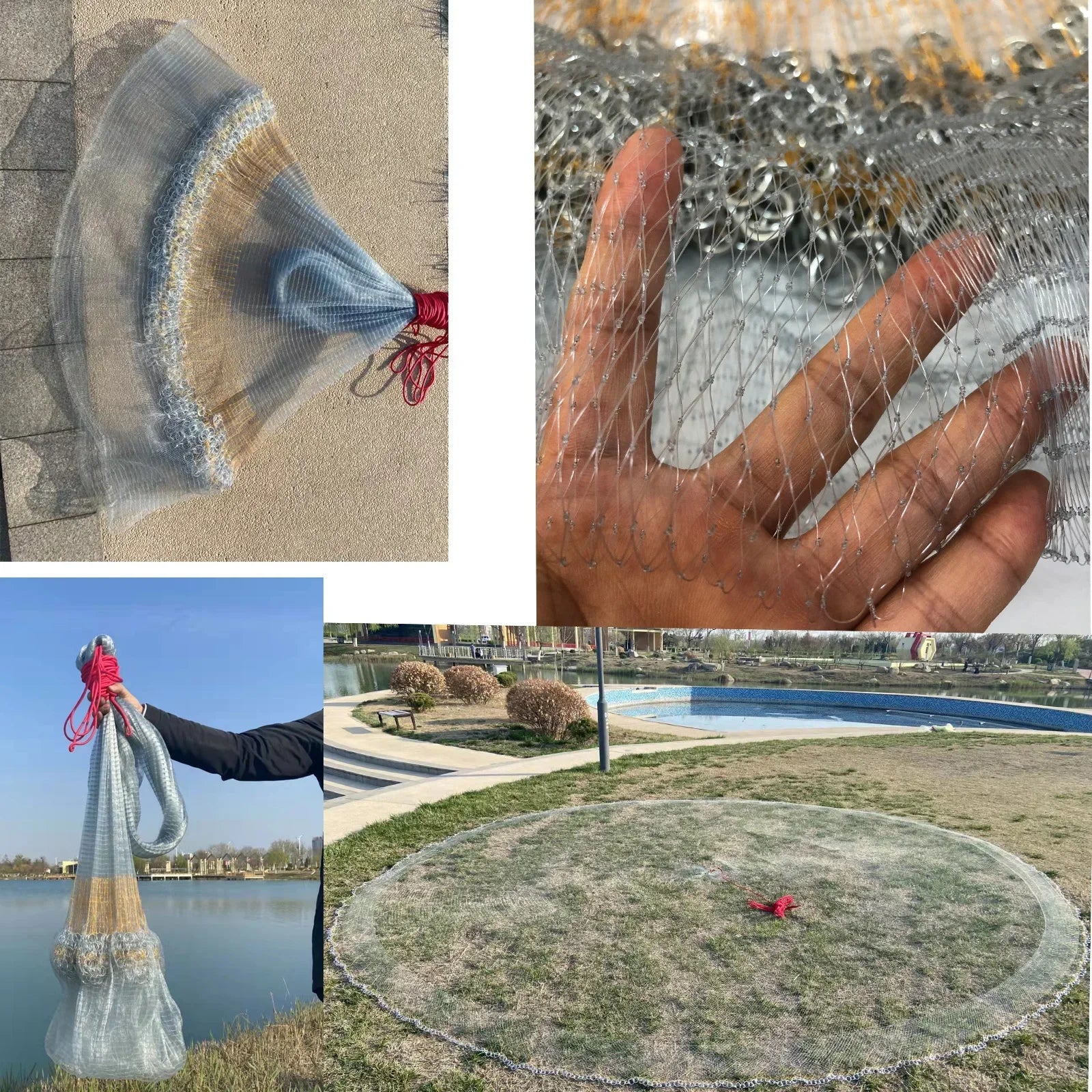 Korea Style Cast Net10ft Cast Nets for Fishing High Strength Monofilament Nylon Network Hand Throw Net Fish Trap Red De Pesca