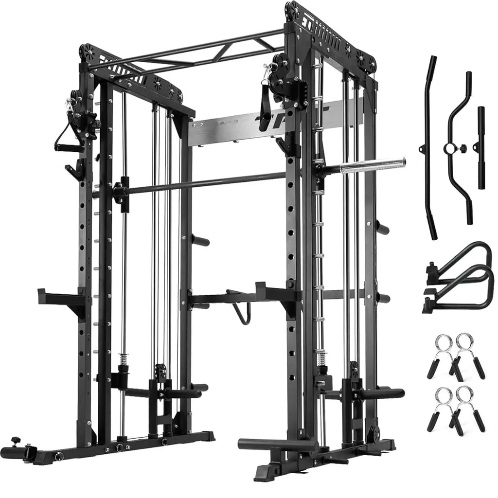 M1 & M1 Pro Smith Machine with Cable Crossover System, Multi-Function Squat Rack Power Cage for Home Gym, Power, Customized