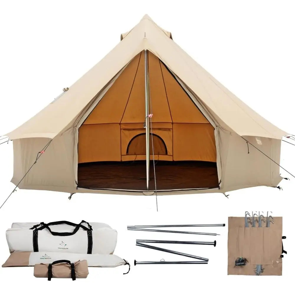 Luxurious 4-Season Waterproof Regatta Canvas Tent with Stove Jack for Outdoor Glamping and Camping