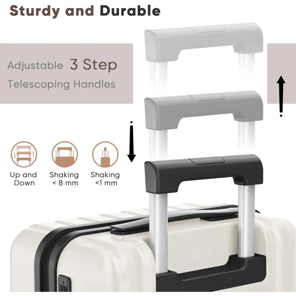 Showko Luggage 3-Piece Set: Durable 100% PC Hardshell Expandable Luggage with TSA Lock and Double Spinner Wheels - 20 & 24 Sizes