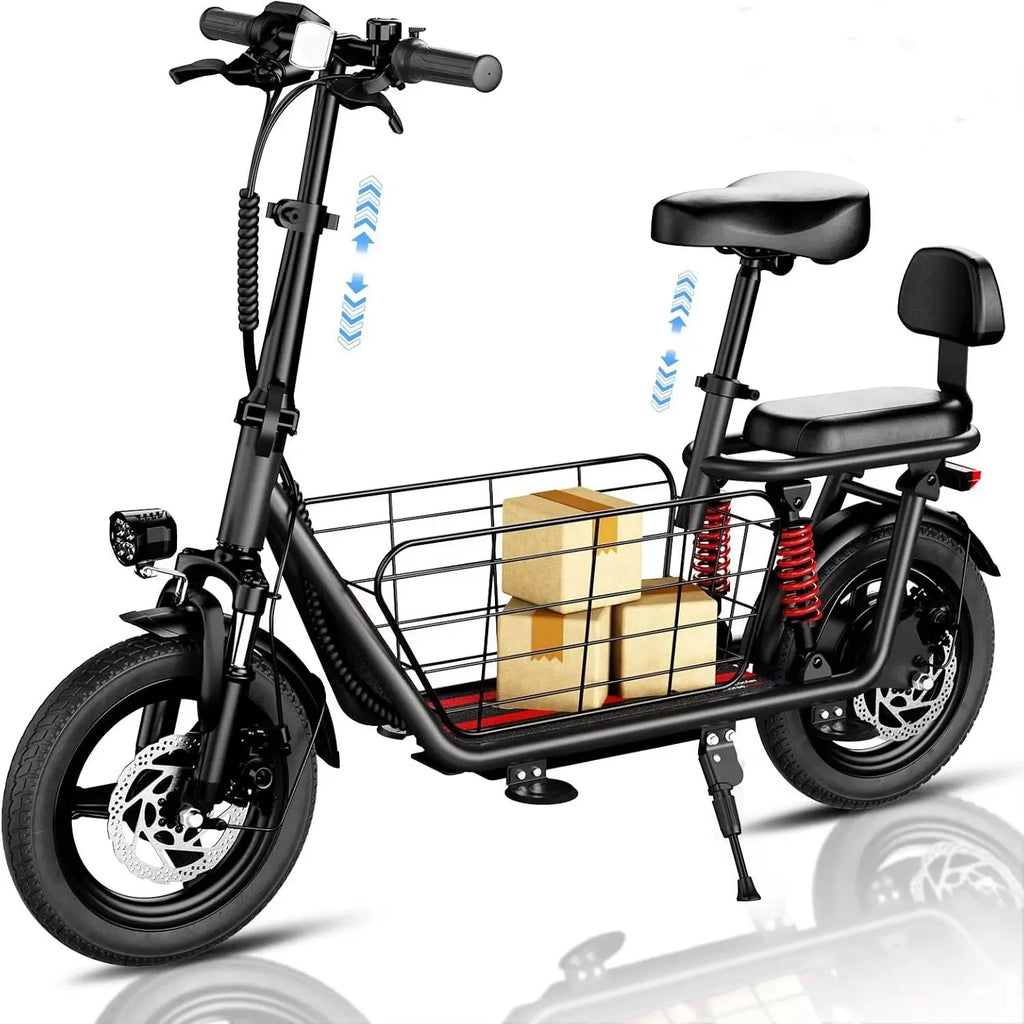 500W Peak Motor Adult Electric Scooter 25 Miles 20 MPH 14 Inch Escooter Dual Disc Brakes Dual Suspension with Big Storage Basket