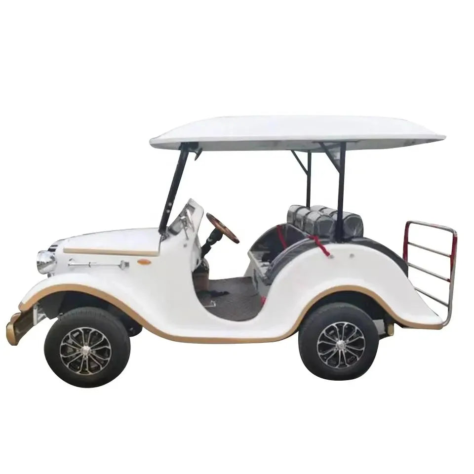 Factory Direct Sales Electric Retro Cars, Electric Sightseeing Vintage Golf Cart Chair Brown Leather For TranSporTing Tourists