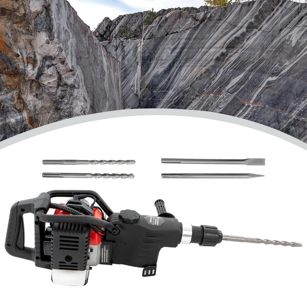 33CC Demolition Jack Hammer Hand Pull Start Single Cylinder Air Cooling, 2-stroke for Drilling Crushing