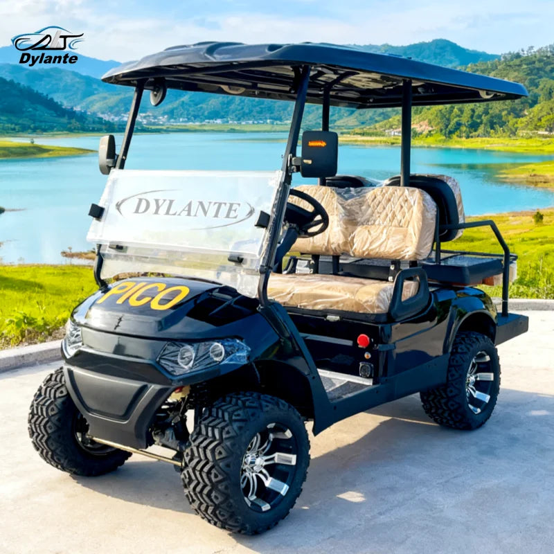 2 4 Seater Low Speed Car 4 Wheel Club Car 4kw Drive Push Type 72v Lithium Battery Electric Street Legal Golf Cart For Sale