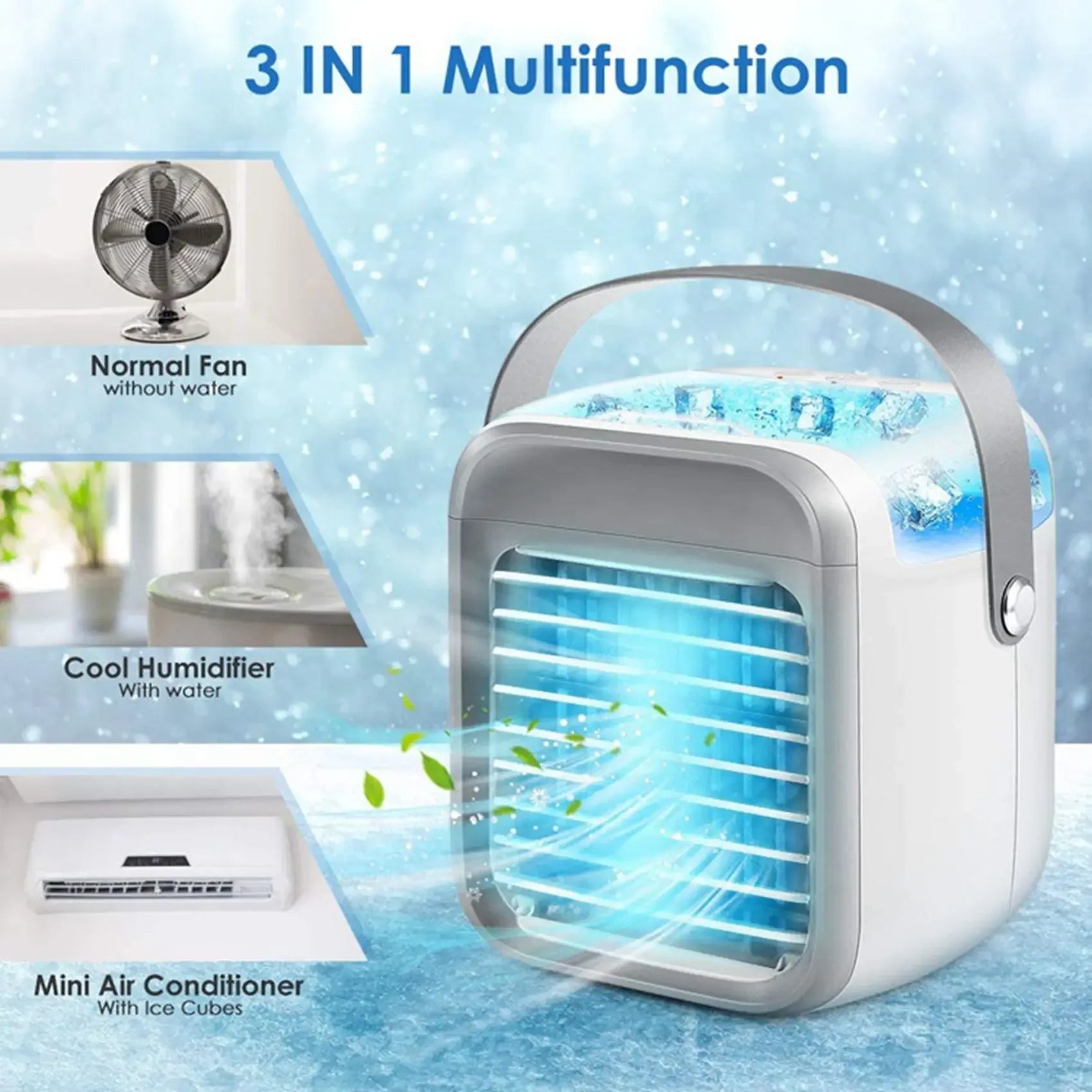 A13G-Mini Air Conditioner Fan Desktop Evaporative Air Cooler 3 Speed Portable Air Conditioner Fan Household Air Cooler