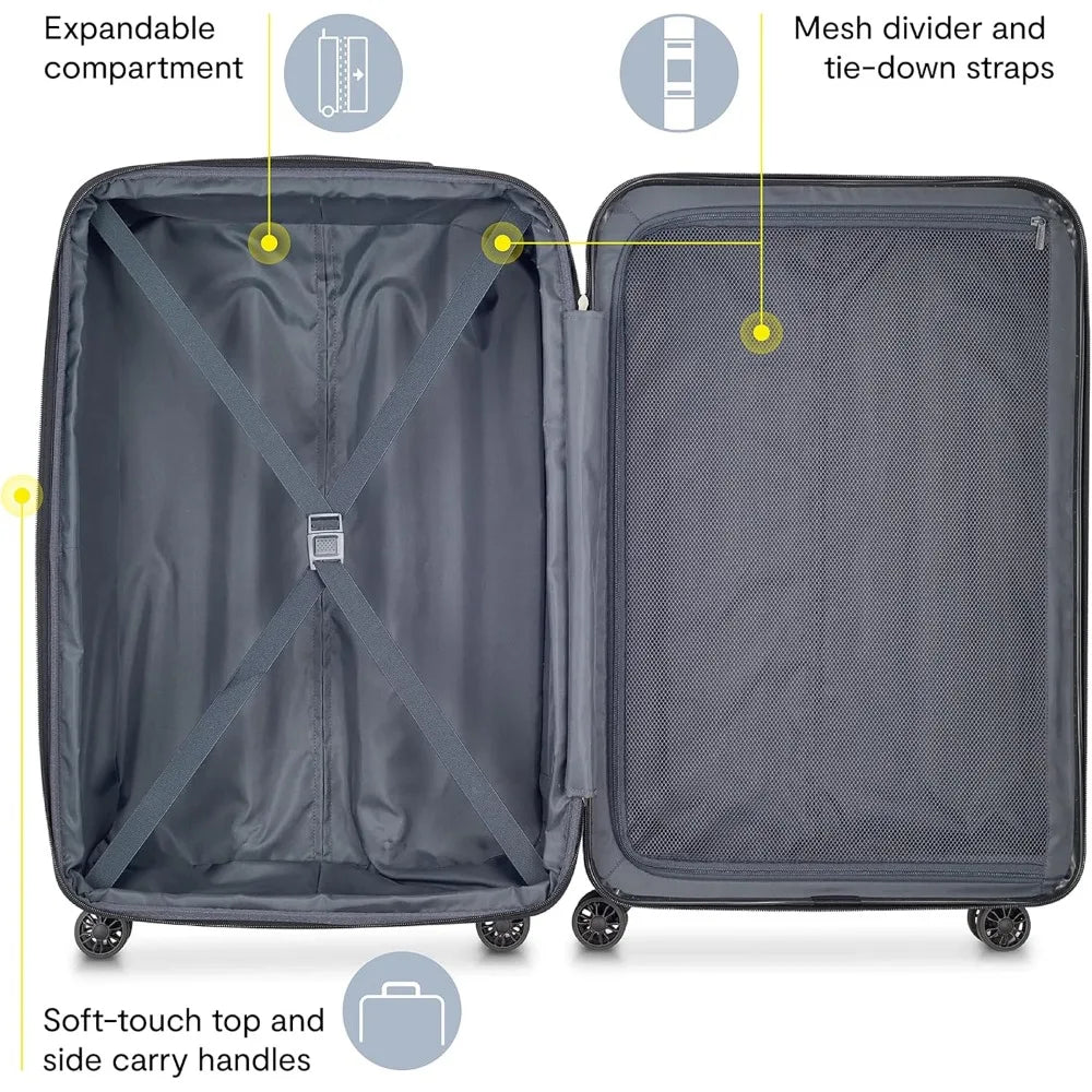 Carry-On 21 Inch Expandable Spinner Luggage with Titanium Hardside, Aero Design for Paris Travel