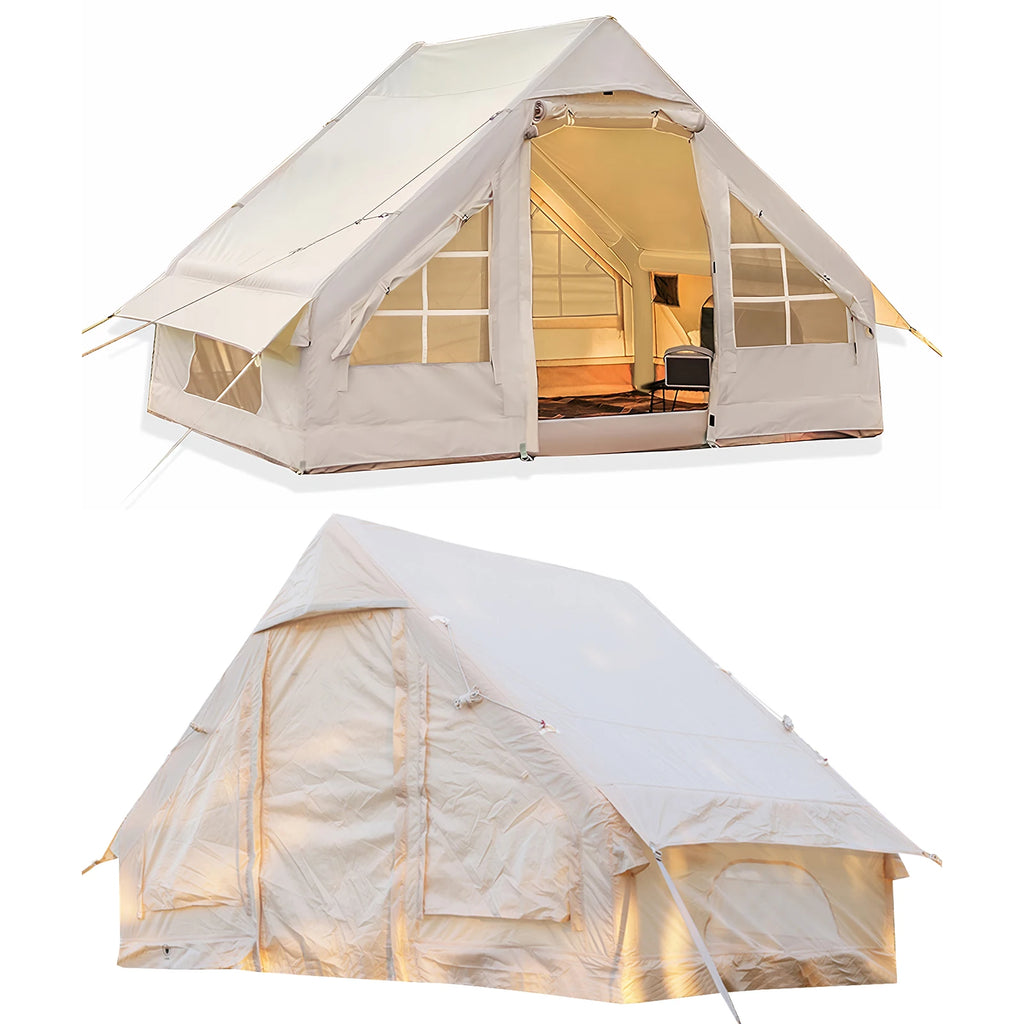 4-6 Person House Instant Glamping Camping Tents House with Hand Pump Inflatable Camping Tent Easy Setup for Adults Travel Hiking