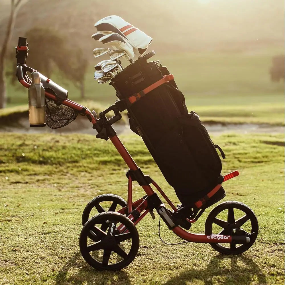 3-Wheel Folding Golf Trolley - Portable EL 4.0 Push Cart for Walking