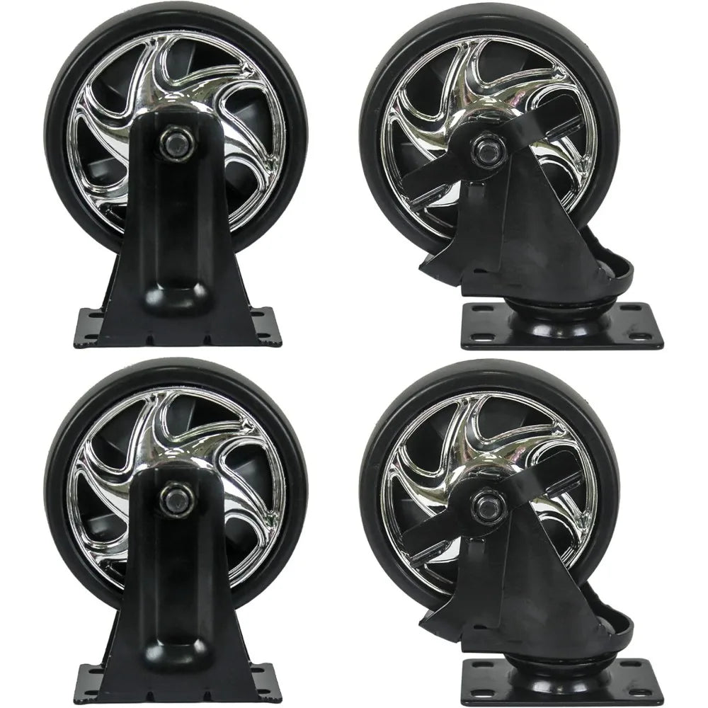 36" Tool Box with Wheels 4 Drawers Rolling Tool Cart, Wooden Top Workbench, 660lbs Total load Tool Cabinet with Locked Drawers S