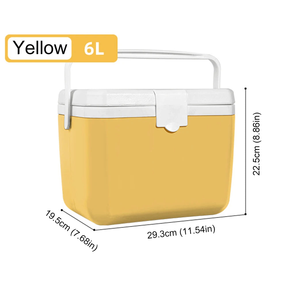6L Insulated Portable Cooler Large Capacity Camping Car Refrigerator Wear-Resistant Mini Freezer Fridge for Beach Picnic Camping