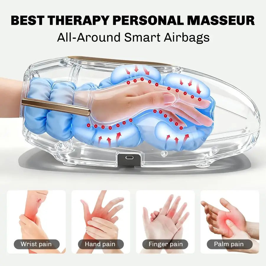 Hand Massager with Heat and Compression, 3 Strength Levels amp Modes, 10 15 20 Min Timer,Large Size Fits Hands amp Forearms Carp