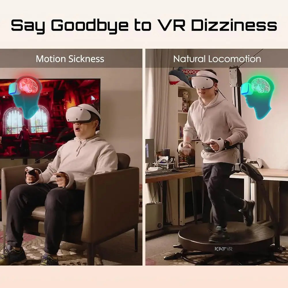 VR Treadmill Bundle with Seated Option for 360° Motion and Immersive Gaming | Compatible with SteamVR and Meta Quest | US Size 1