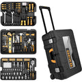 Piece Tool Kit with Rolling Tool Box Socket Wrench Hand Tool Set Mechanic Case Trolley Portable