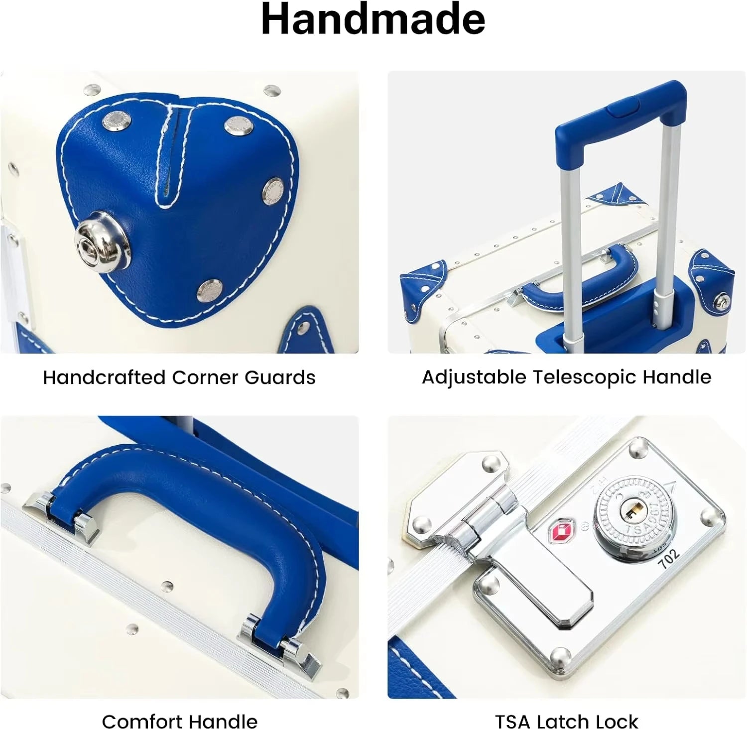 Urecity Travel Suitcases 3Pcs Large Capacity Vintage Luggage With TSA Lock Hot Rolling Suitcase On Wheels 12"20"26" Luggage