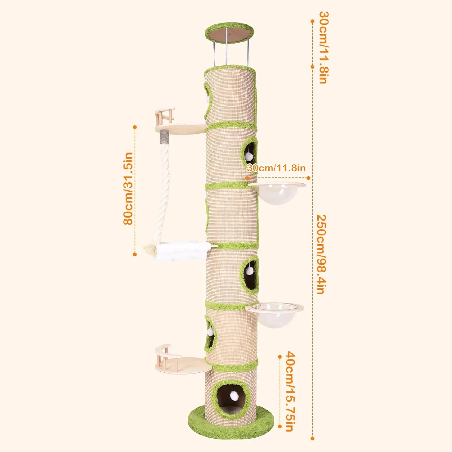 Forest Large Cat Tree with Sisal Scratching Pad Modern Cat Tower Super Large Cat Tree Tower for Indoor Cats Adults, Customized