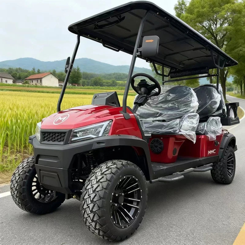 New High Performance  Solar Panel 48V/72V Lithium Battery 2 4 6 8 Seat 5000W/7000W Hunting Club Car Electric Golf Cart