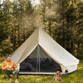 Luxury Mongolian Style 16ft Glamping Bell Tent Waterproof Breathable Canvas Family Yurt Shelter With Stargazing Window Capacity
