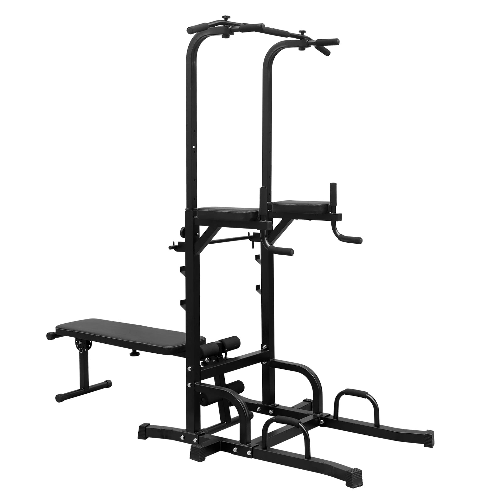 Power Tower With Bench Pull Up Bar Dip Station Adjustable Height Dip Stand Heavy Duty Multi-Function Fitness Rack For Home Gym