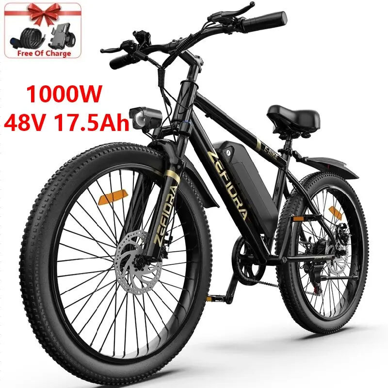 【Brand+】mountain Electric Bike 26 Inch,1000w 48v 10ah 15ah 17.5ah Ebike,comes Phone Holder/lock,for Cycling Electric Bicycle