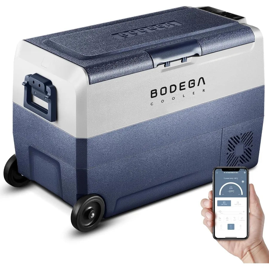 12 Volt Portable Refrigerator 53 Quart Dual Zone Car Fridge with APP Control Electric Compressor Cooler for RV Camping Travel T