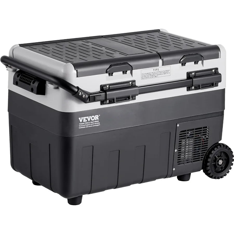 X40K Refrigerator 42.3 Qt Dual Storage Zones Car Fridge Electric Cooler with Telescopic Handle Portable Freezer for Vehicle Cam